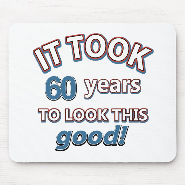 60th year birthday designs mouse mat (Front)