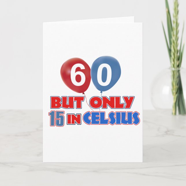 60th year old birthday designs card (Front)