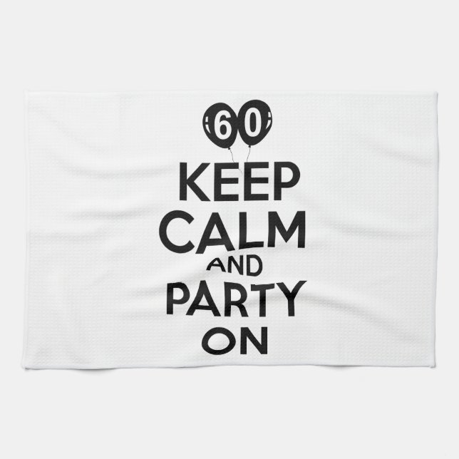 60th year old birthday designs tea towel (Horizontal)