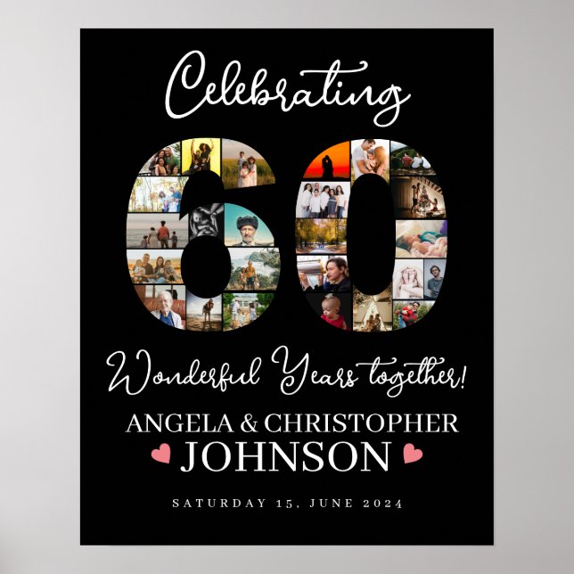 60th years married Wedding Anniversary Photo  Poster (Front)