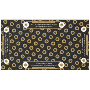 60X104 Trade Show Tablecloth Logo Gold White Black