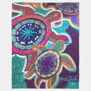 60x80 Turtle Blanket with 0riginal aboriginal art