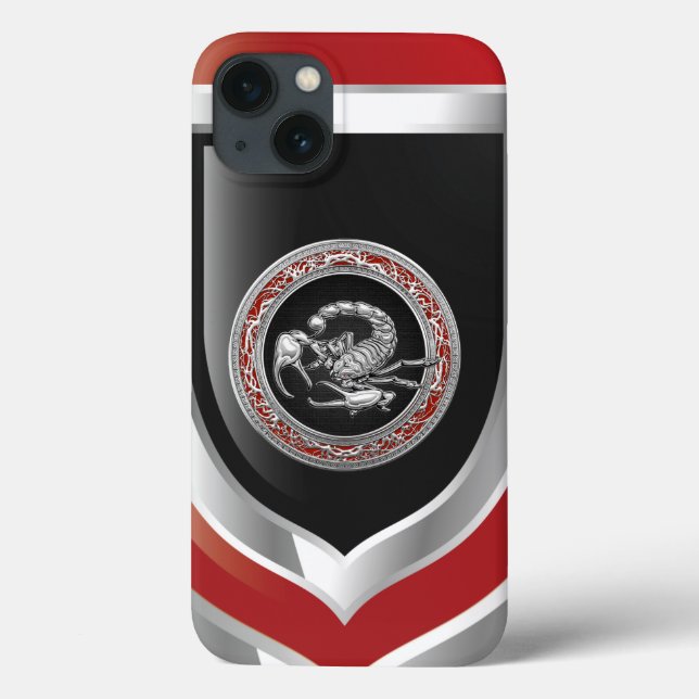 [610] Sacred Silver Scorpion on Black Case-Mate iPhone Case (Back)