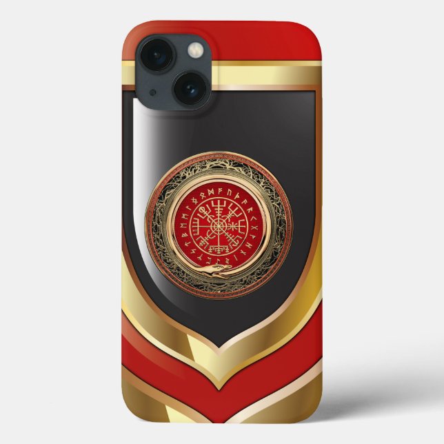 [610] Vegvisir - Viking Gold Magic Runic Compass Case-Mate iPhone Case (Back)