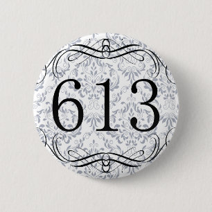 613 Area Code 6 Cm Round Badge
