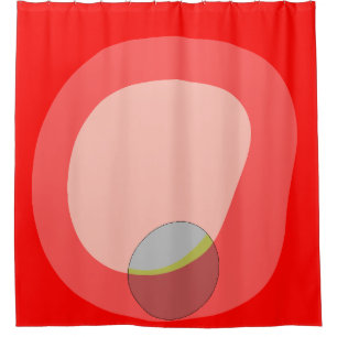 615 Red Abstract Shower Curtain