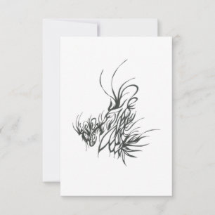 61 Black White Abstract Tribal Tattoo Art Thank You Card