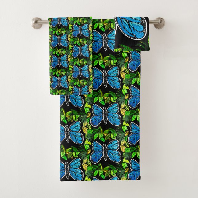 61 Morpho Butterfly Towels SET (Insitu)