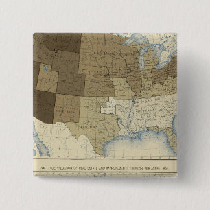 61 Valuation, real estate, personal property 1890 15 Cm Square Badge