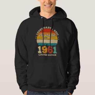 61 Year Old Awesome Since 1961 61st Birthday Gift Hoodie