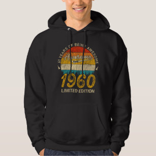 61 Year Old Bday 1960 Awesome Since 61st Birthday Hoodie