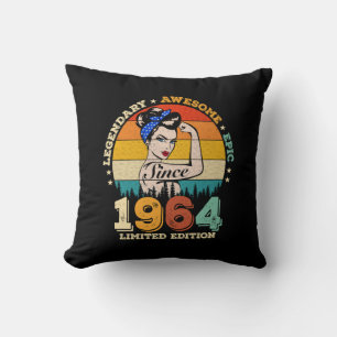 61 Year Old Bday 1964 Vintage 61st Birthday Women Cushion