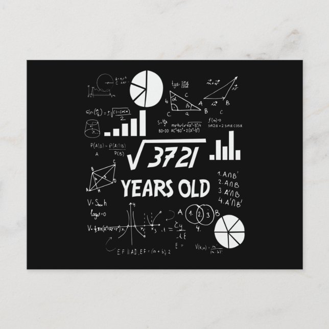 61 Year Old Bday Math Teacher 61st Birthday Gift Postcard (Front)