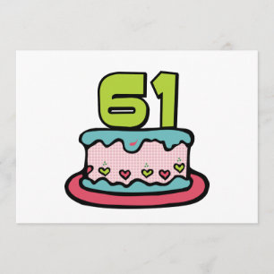 61 Year Old Birthday Cake Card