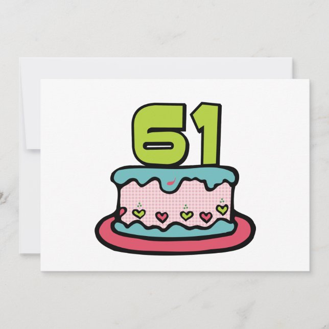 61 Year Old Birthday Cake Card (Front)