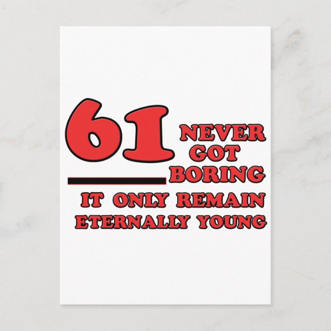 61 year old birthday designs postcard (Front)