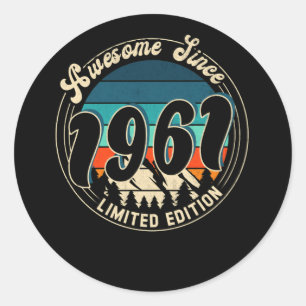 61 Year Old Vintage 61st Year Old Birthday 1961 Classic Round Sticker