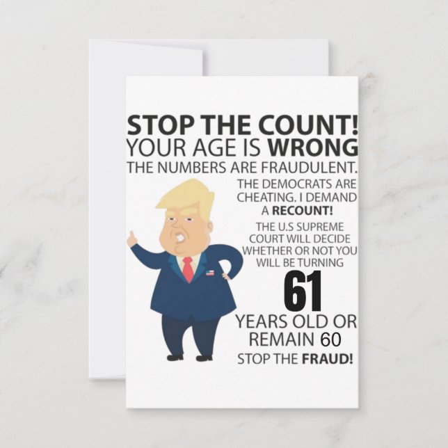 61 Years Trump Happy Birthday Present Funny (Front)