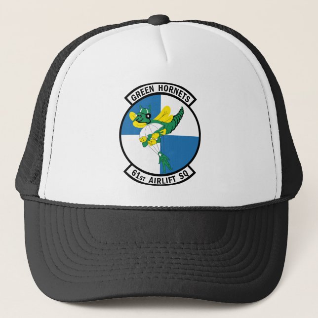 61st Airlift Squadron - Green Hornets Trucker Hat (Front)