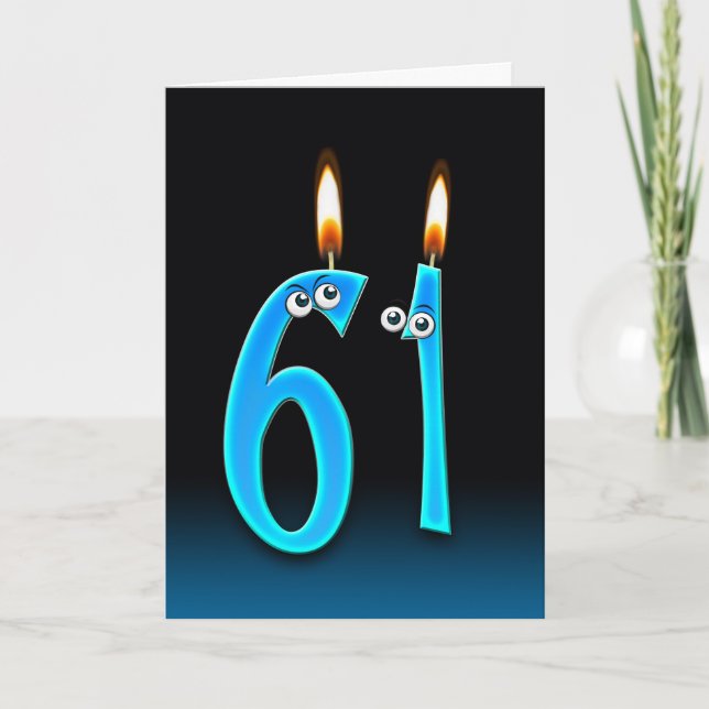 61st Birthday Candles Card (Front)