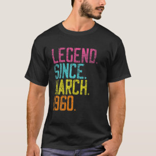 61St Birthday Gifts - Legend Since March 1960 T-Shirt