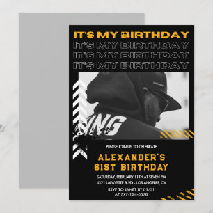 61st birthday invitations Men Photo Spray paint