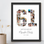 61st Birthday Number 61 Custom Photo Collage Poster<br><div class="desc">Celebrate 61st birthday with this personalised number 61 photo collage poster. This customisable gift is also perfect for wedding anniversary. It's a great way to display precious memories from your wedding and married life. The poster features a collage of photos capturing those special moments, and it can be customised with...</div>