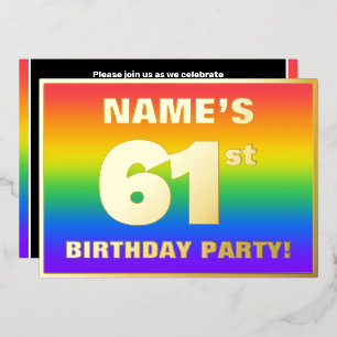 61st Birthday Party: Fun, Colorful Rainbow Pattern