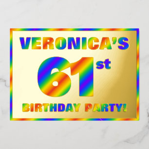 61st Birthday Party — Fun, Rainbow Spectrum “61”