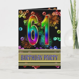 61st Birthday party Invitation