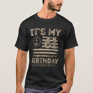 61st Birthday Sailor American Nautical Sailing Bda T-Shirt