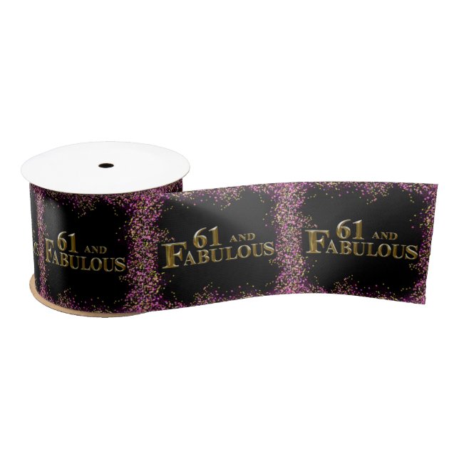 61st Birthday  Satin Ribbon (Spool)