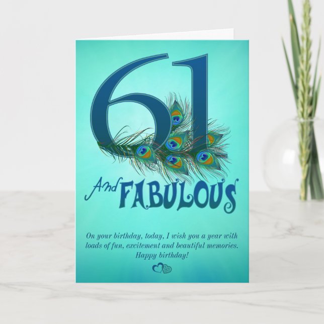 61st Birthday template Cards (Front)