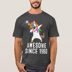 61st birthday, unicorn dab, Awesome since 1960  T-Shirt