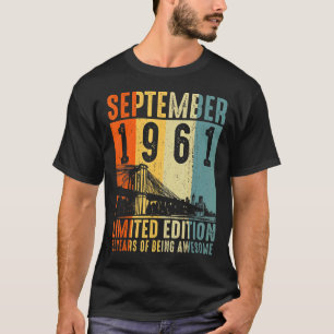 61st Birthday  Vintage September 1961 61 Years Old T-Shirt