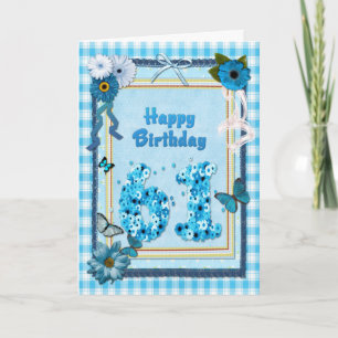 61st Birthday with a scrapbook effect Card