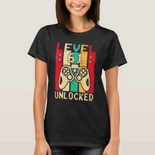 61st Gamer Dad Saying Vintage Level 61 Unlocked Ga T-Shirt