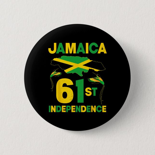 61st Jamaica Independence Day Since 1962 Doctor Bi 6 Cm Round Badge (Front)