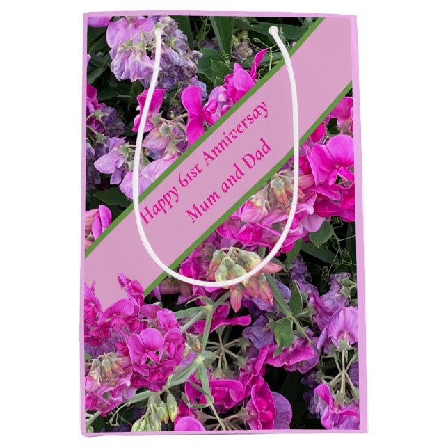 61st Wedding Anniversary  Medium Gift Bag (Front)