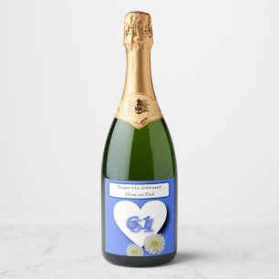 61st Wedding Anniversary  Sparkling Wine Label