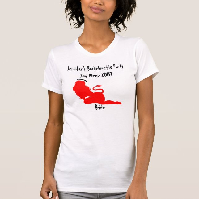 62379, Devil/Angel Naughty/Nice Bachelorette Party T-Shirt (Front)