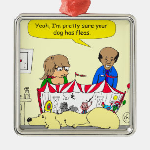 626 dog has fleas cartoon metal tree decoration