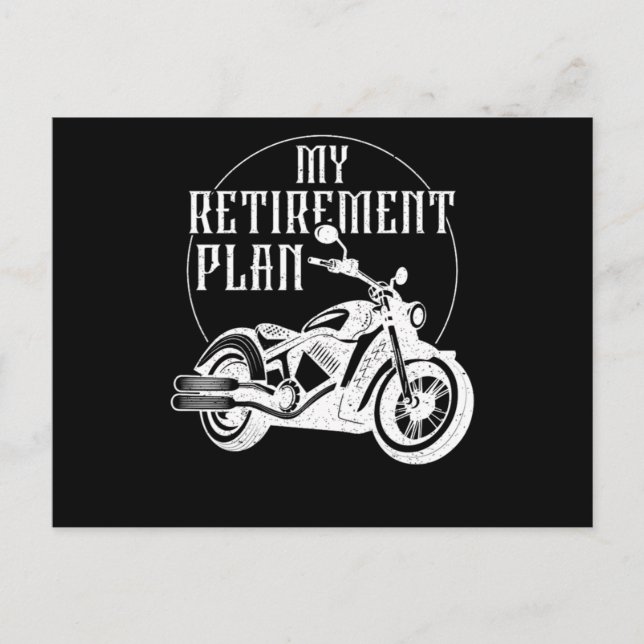 62.Biker My Retirement Plan Grandpa Invitation Postcard (Front)