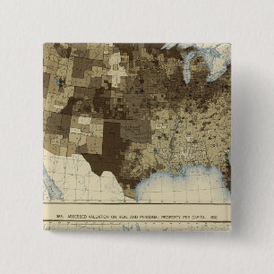 62 Valuation, real estate, personal property 1890 15 Cm Square Badge