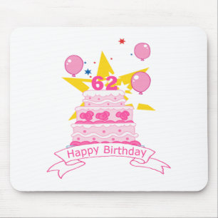 62 Year Old Birthday Cake Mouse Mat