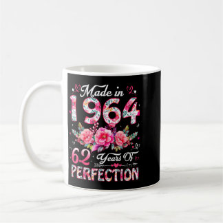 62 Year Old Made In 1964 Floral 62nd Birthday Coffee Mug