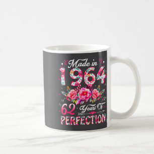 62 Year Old Made In 1964 Floral 62nd Birthday Wome Coffee Mug
