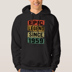 62 Years Old Bday 1959 Epic Legend 63rd Birthday Hoodie