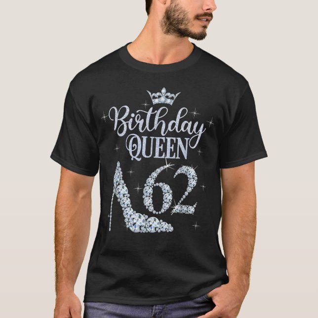 62 Years Old Queen Birthday  White Shoes Crown Dia T-Shirt (Front)