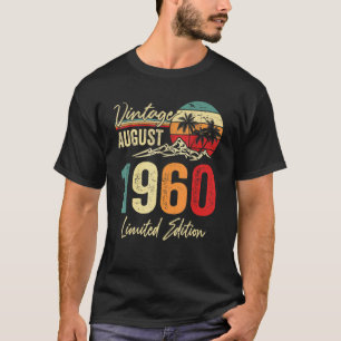 62 Yr Old Vintage August 1960 62nd Birthday T-Shirt